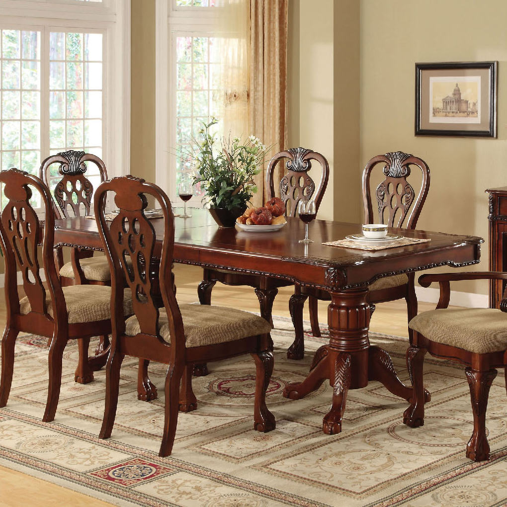 Buy Furniture Of America Georgetown Formal Dining Table In Cherry CM3222T TABLE