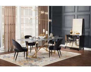 Arcade Rectangular Dining Room Set in Black Sunny Gold