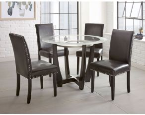 Steve Silver Furniture Verano 45 inch Dining Set in Chrome