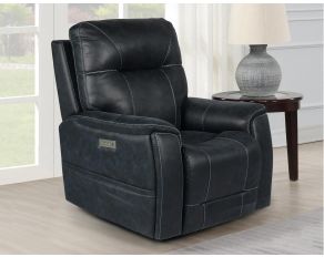 Lexington Triple Power Media Recliner in Ocean Blue