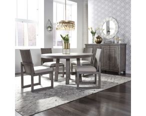 Modern Farmhouse Round Dining Room Set in Dusty Charcoal