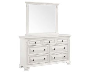 Calloway Seven Drawer Dresser with Mirror in White