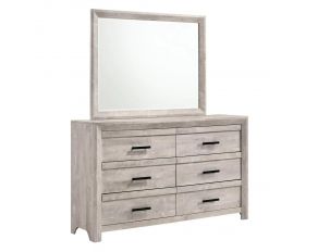 Ellen Six Drawer Dresser with Mirror in White