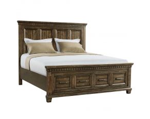 McCabe King Storage Bed in Smokey Walnut Finish