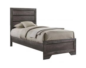 Nathan Twin Panel Bed in Distressed Gray Oak Finish