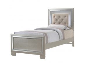 Platinum Youth Twin Panel Bed in Champagne Finish