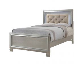 Platinum Youth Full Panel Bed in Champagne Finish