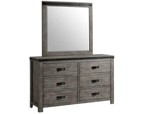 Wade Youth Dresser with Mirror in Gray Finish