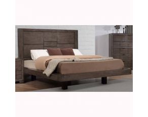 Logic King Platform Bed in Rustic Grey Finish