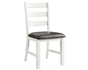 Martin Side Chair in Dark Brown and White Finish