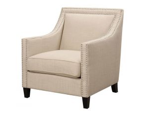 Erica Accent Chair with Chrome Nails in Natural Finish