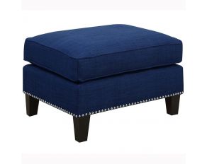 Erica Ottoman with Chrome Nails in Blue Finish