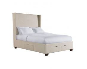 Magnolia Queen Upholstered Bed with Storage in Sand Finish