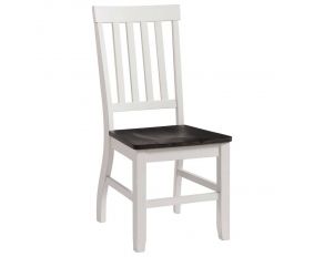 Kayla Side Chair in Antique White and Grey Finish