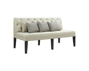 Maddox Dining Sofa with Seven Pillows in Beige Finish