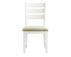 Park Creek Slat Back Side Chair in Antique White Finish