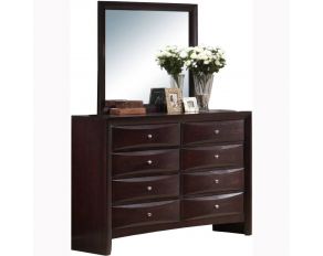 Emily 8 Drawer Dresser with Mirror in Rich Espresso Finish