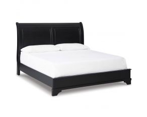 Chylanta California King Sleigh Bed in Black