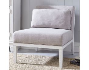 Allyson Park Upholstered Accent Chair in Wirebrushed White Finish