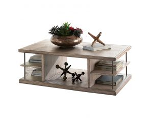 City Scape Cocktail Table in Burnished Beige Finish