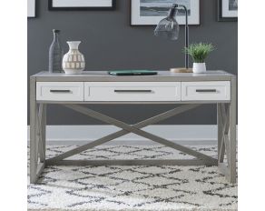 Palmetto Heights Writing Desk in Two Tone Shell White and Driftwood Finish