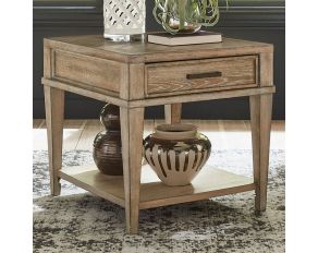 Devonshire Drawer End Table in Weathered Sandstone Finish