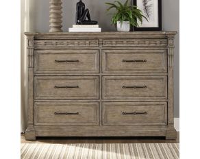 Town and Country 8 Drawer Dresser in Dusty Taupe Finish