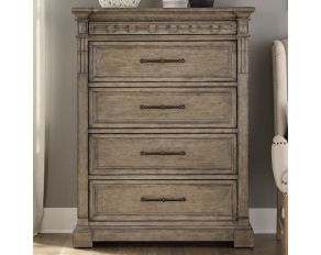 Town and Country 5 Drawer Chest in Dusty Taupe Finish