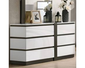 Birsfelden Dresser in White and Metallic Gray