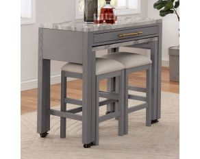 Whitehall Counter Height Table in White and Light Gray