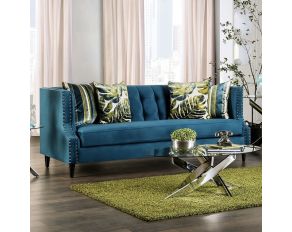 Azuletti Sofa in Dark Teal and Apple Green