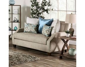 Catarina Loveseat in Beige and Teal