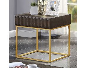 Augsburg End Table in Walnut and Gold