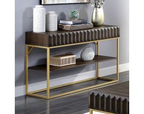 Augsburg Sofa Table in Walnut and Gold