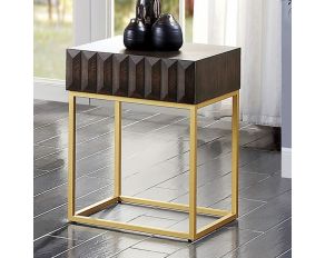 Augsburg Side Table in Walnut and Gold