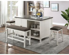 Heidelberg Counter Height Dining Set in Off-White and Dark Gray