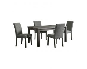 Oak Lawn Rectangular Dining Set in Charcoal Grey Finish