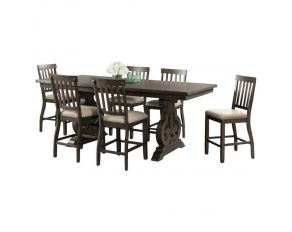 Stone Counter Height Dining Set in Charcoal Finish