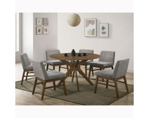 Weston Round Dining Set in Brown Finish