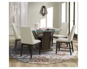 Dapper Round Dining Set in Walnut Finish