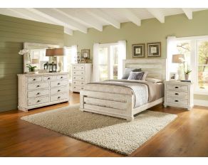 Willow Slat Bedroom Collections in Distressed White