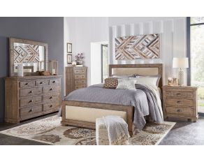 Willow Upholstered Bedroom Collections in Weathered Gray