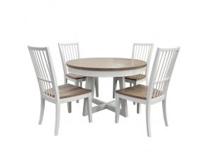 Americana Modern Dining Round Dining Set in Cotton