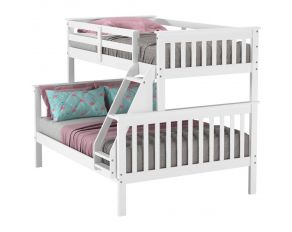 Mission 77-Inch Twin over Full Bunk Bed in White