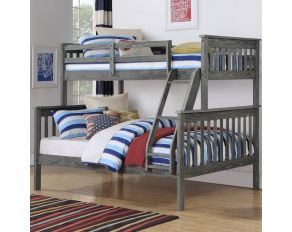 Mission Twin over Full Bunk Bed in Brushed Grey