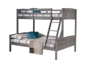 Louver Twin over Full Bunk Bed in Antique Grey