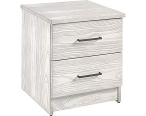 Embossed Nightstand in Ice Grey