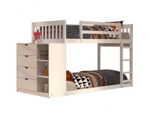 Mission Twin over Twin Chest Bunk Bed in White