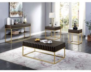 Augsburg Occasional Table Set in Walnut and Gold
