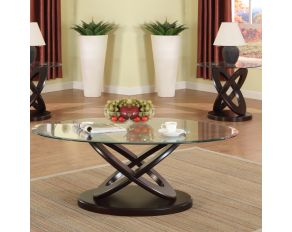 Cyclone Round Occasional Table Set in Brown